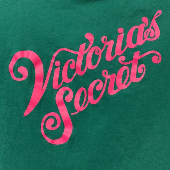 Victoria’s Secret 100% cotton green with pink writing t-shirt - Picture 1 of 7